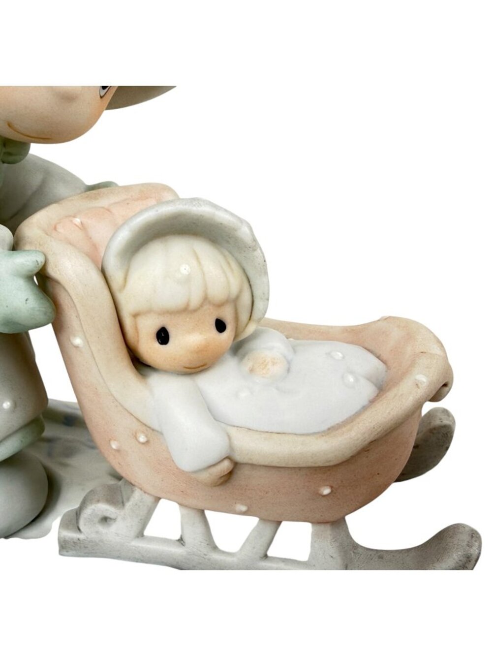 Precious Moments January Figurine Girl With Baby Sled 1987 Enesco New With Box - Picture 3 of 12